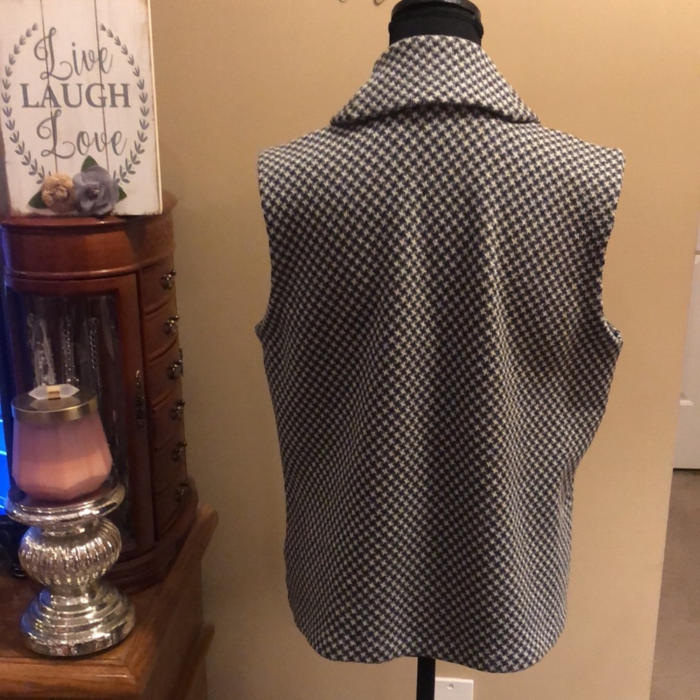 Chaps Button Front Tweed Sweater Vest - Picture 3 of 6